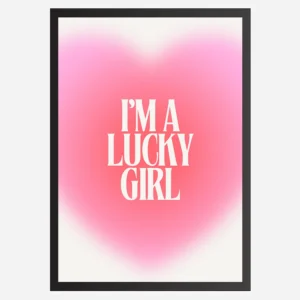 I am a lucky girl with heart - Wall Art A3 Size Photo Frame (297 x 420 mm)