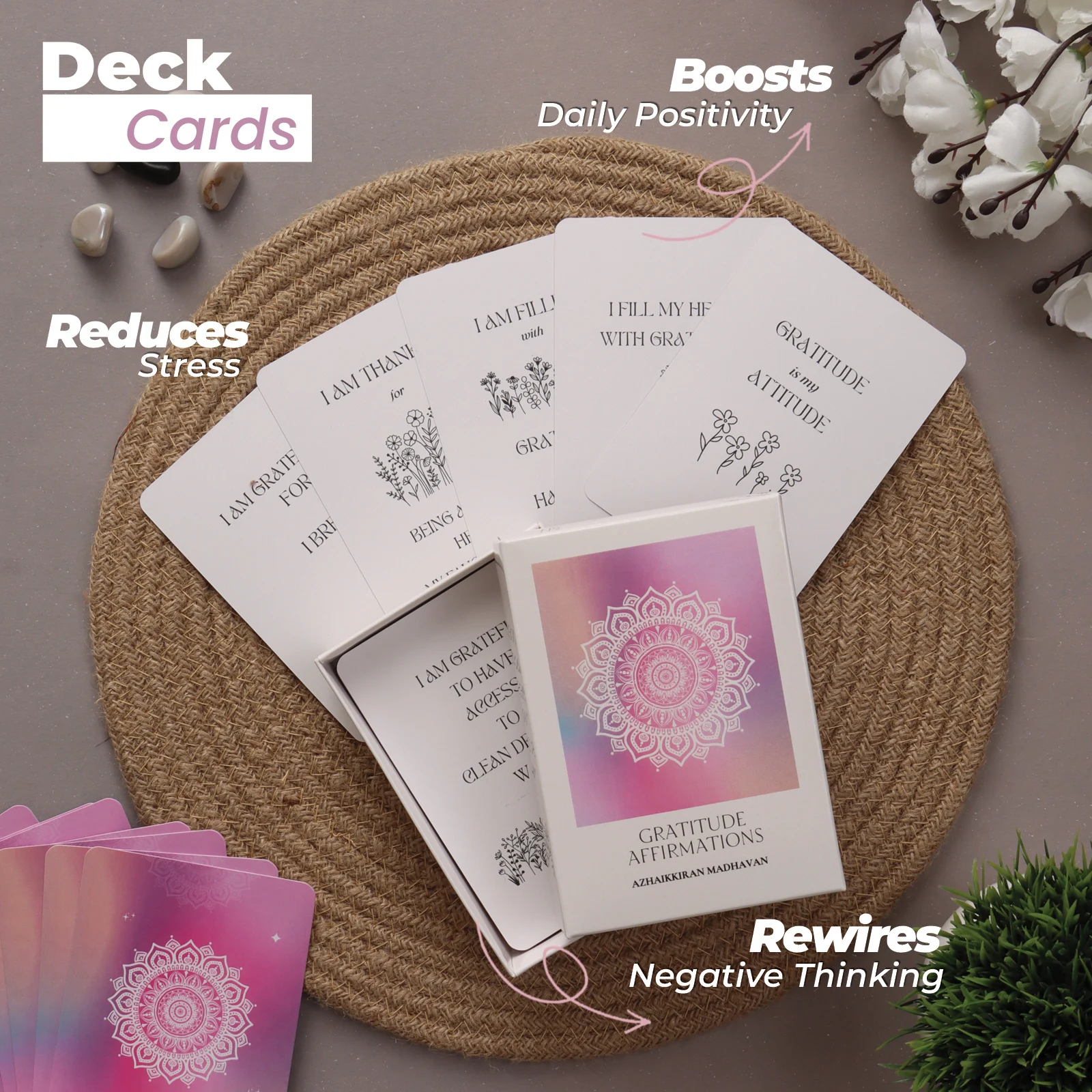 Gratitude Affirmations Deck: 50 Cards to Cultivate Thankfulness and Appreciation - Image 2