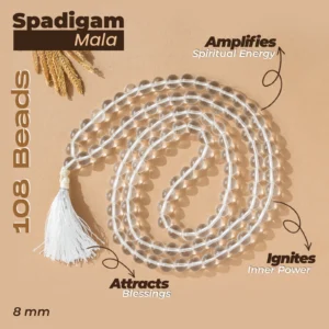Natural Sphatik Mala "8mm" 108 Beads Original