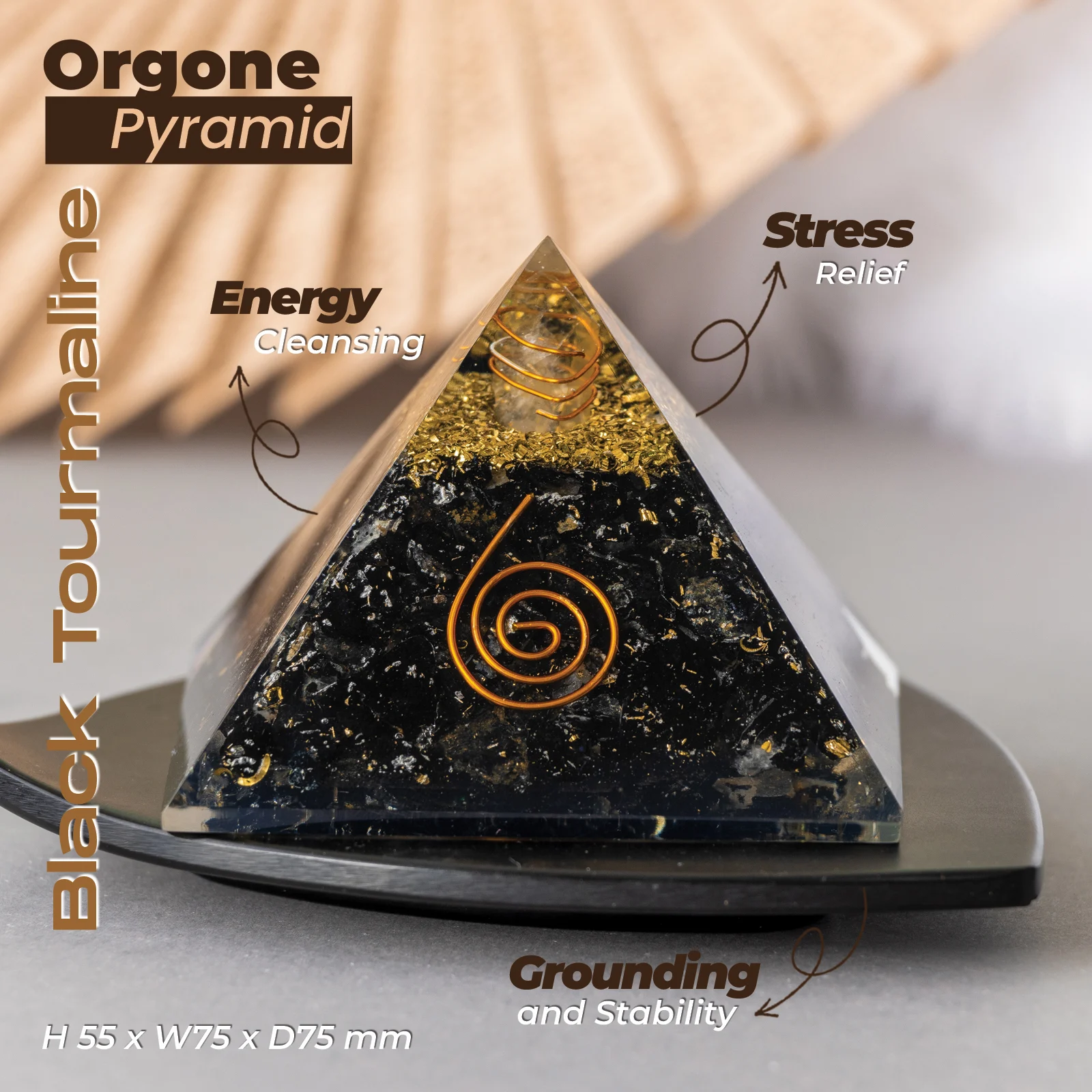 Organe Black Tourmaline Pyramid - Image 2